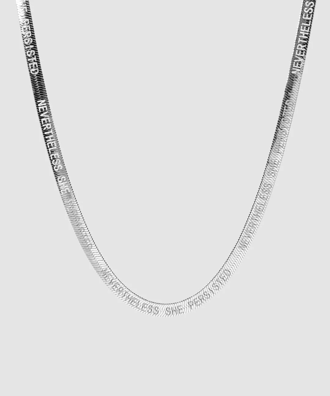 Silver Herringbone Necklace