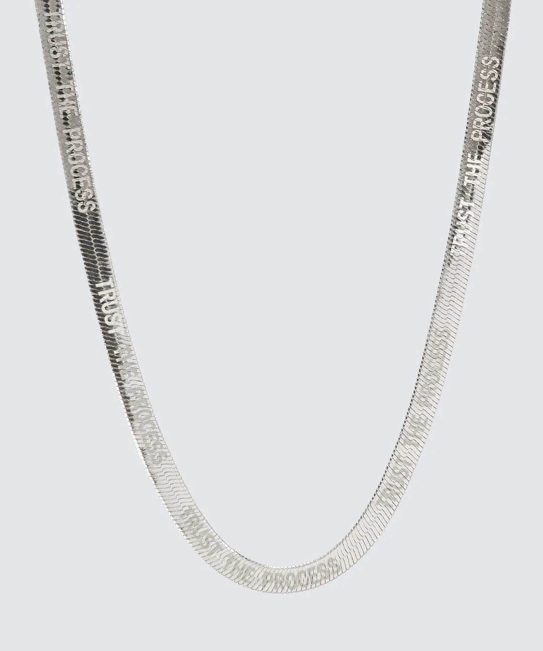 Silver Herringbone Necklace