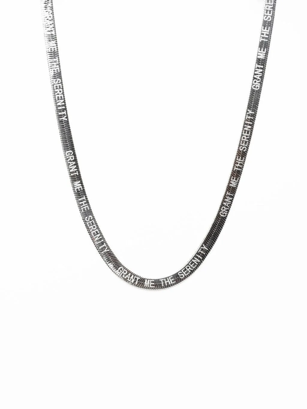 Silver Herringbone Necklace