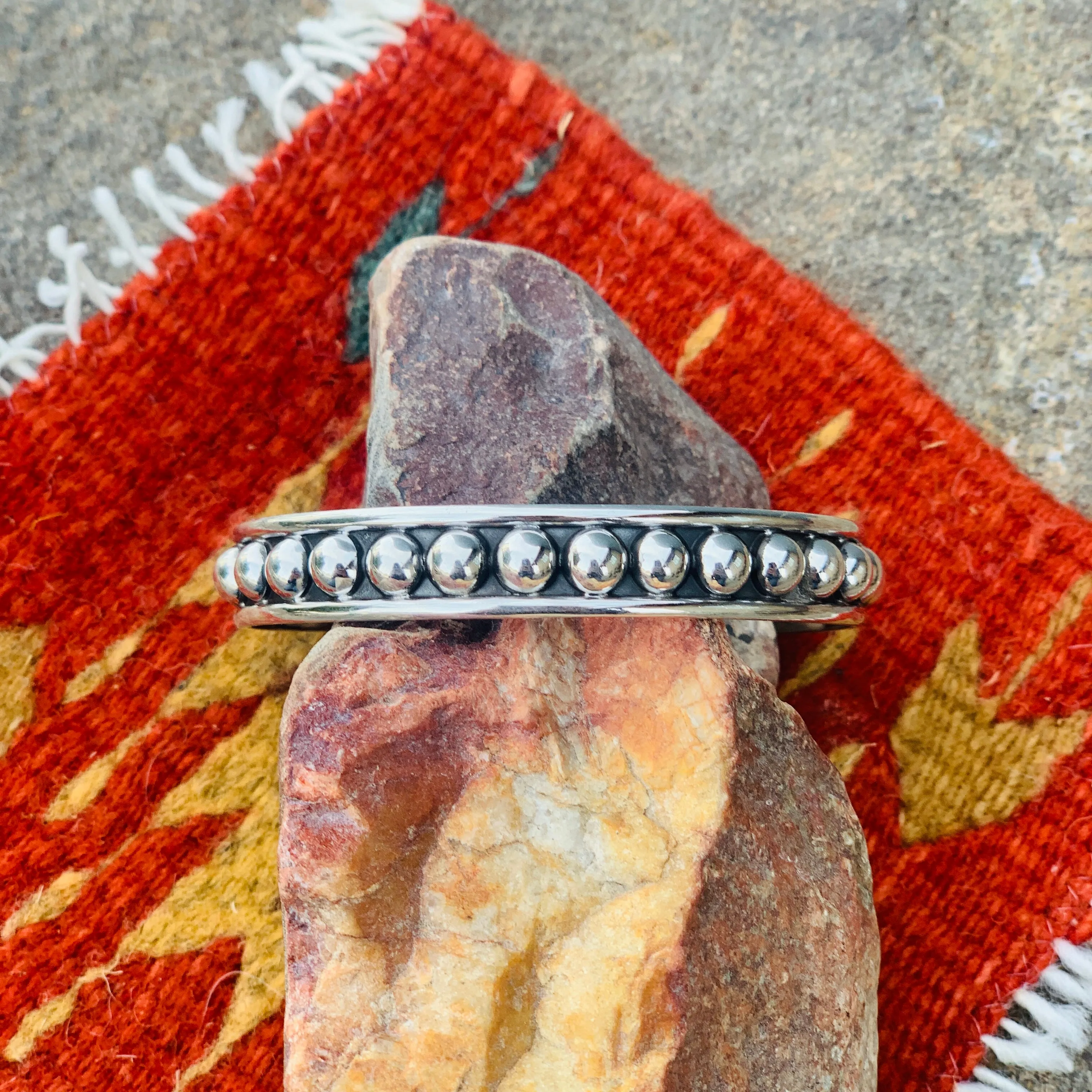 Silver Studded Bangle Bracelet