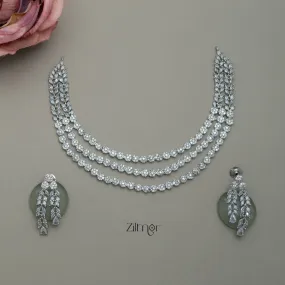 SN101062 - AD Stone Necklace with Earring set