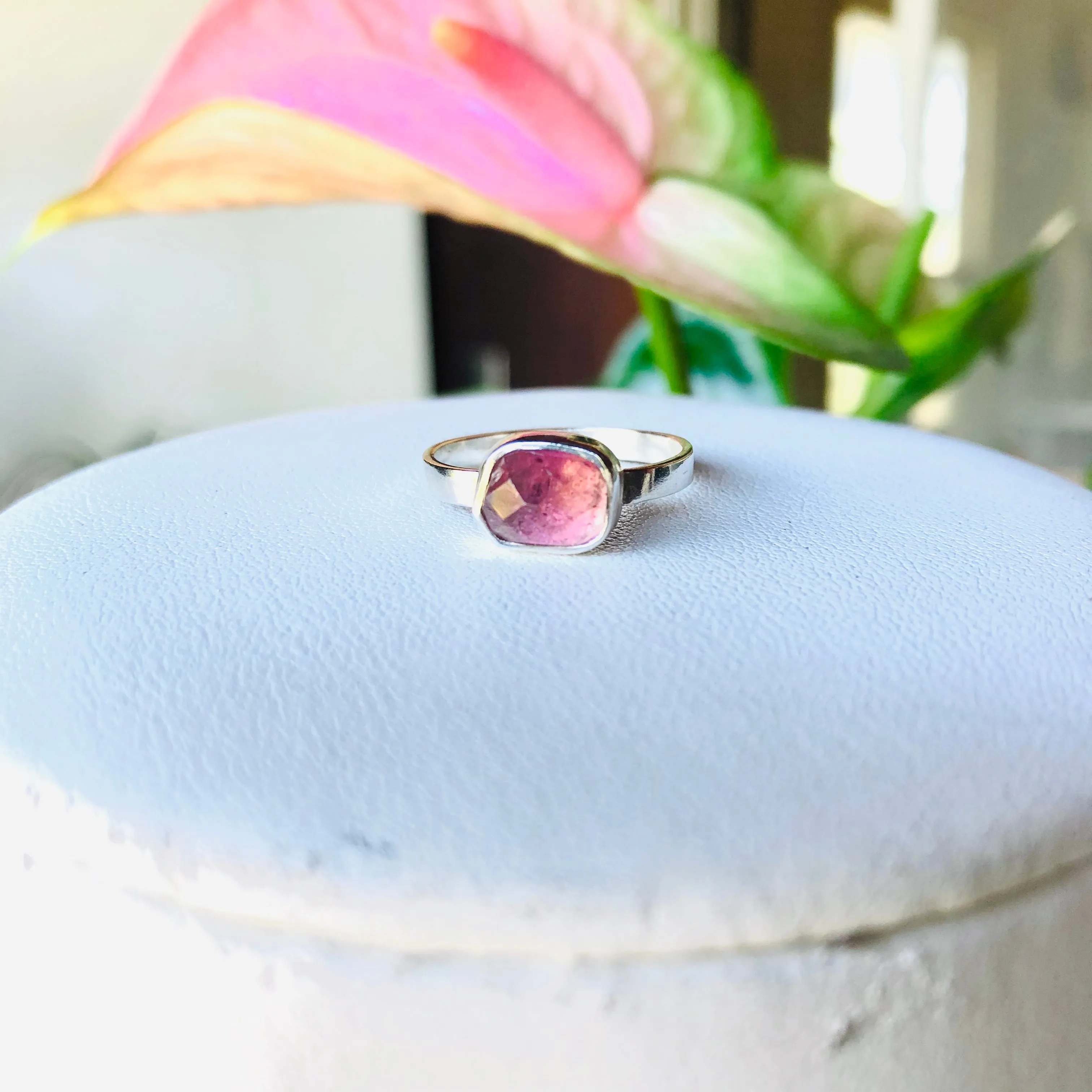 Stacking pink tourmaline ring