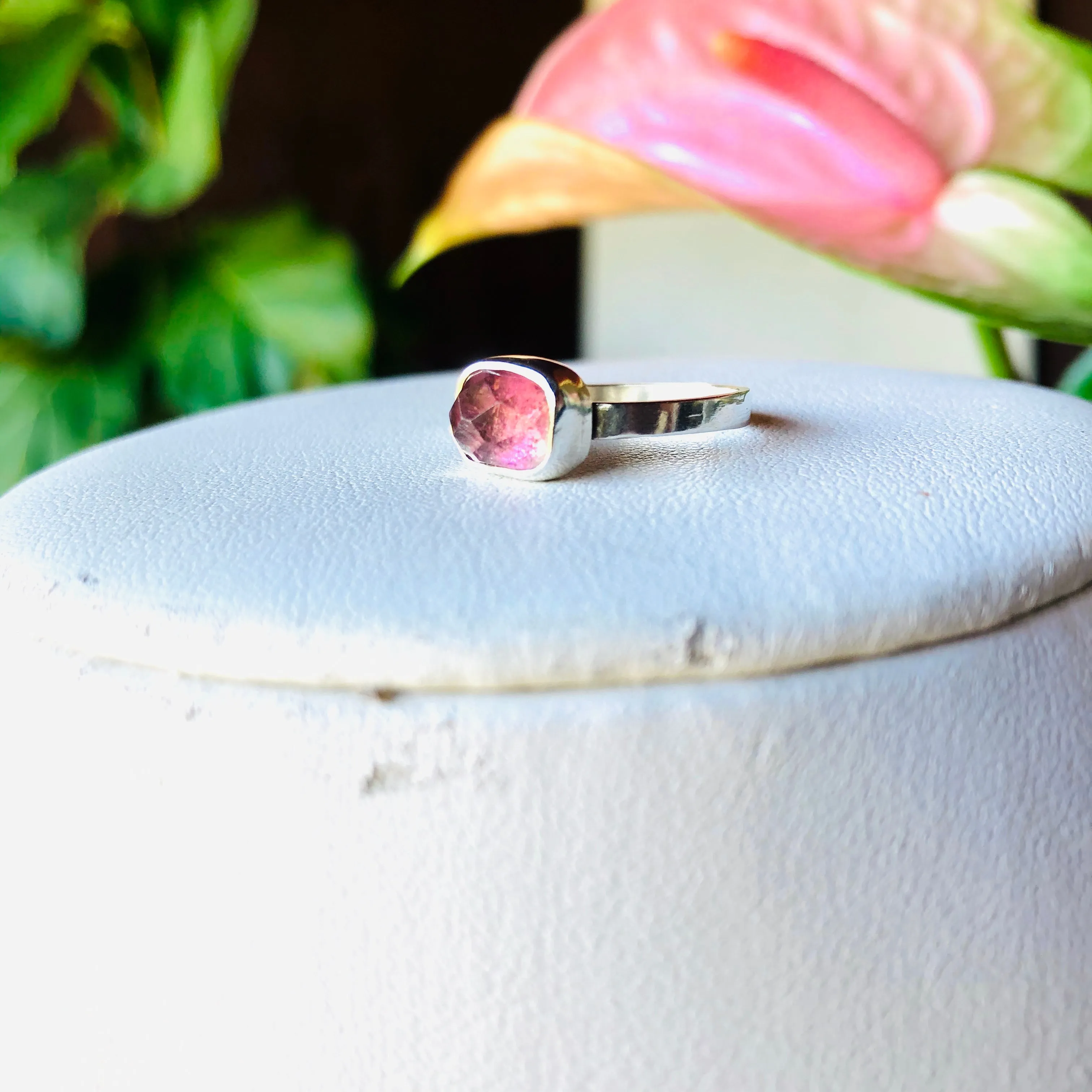 Stacking pink tourmaline ring