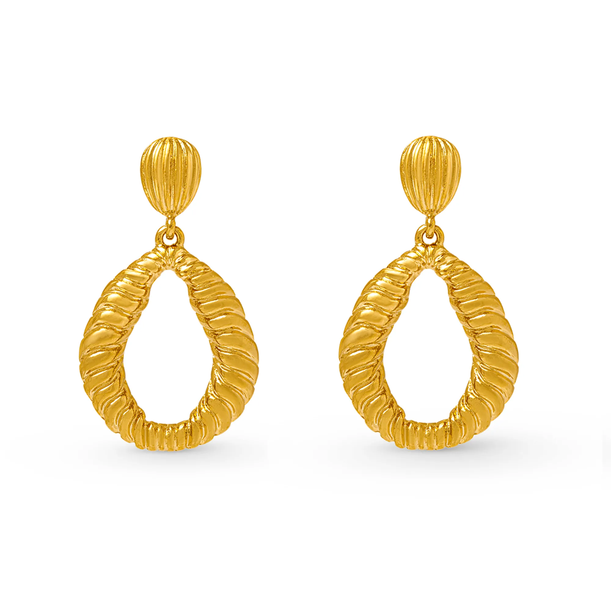 Statement Scallop Open Drop Earrings