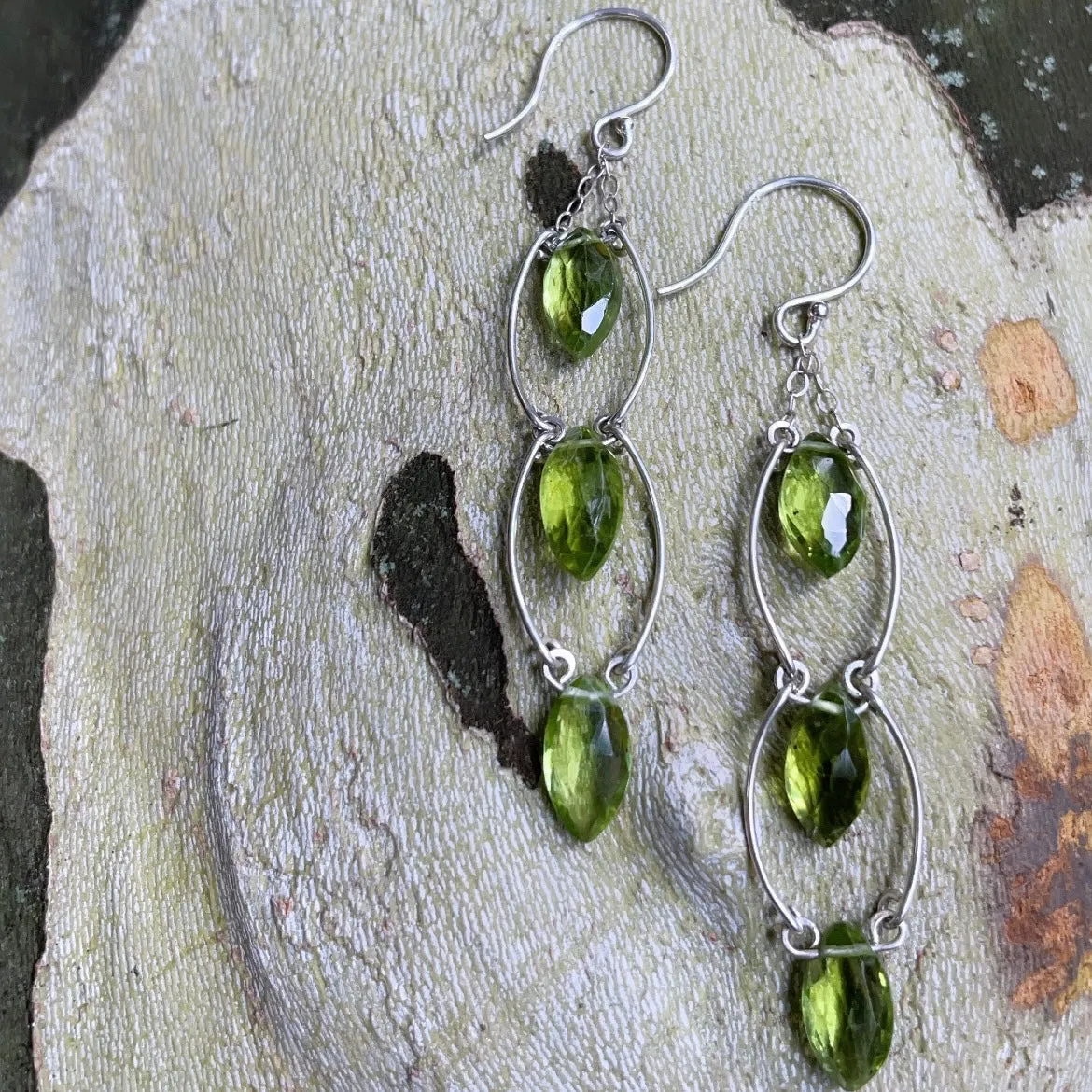 Step Up peridot earrings