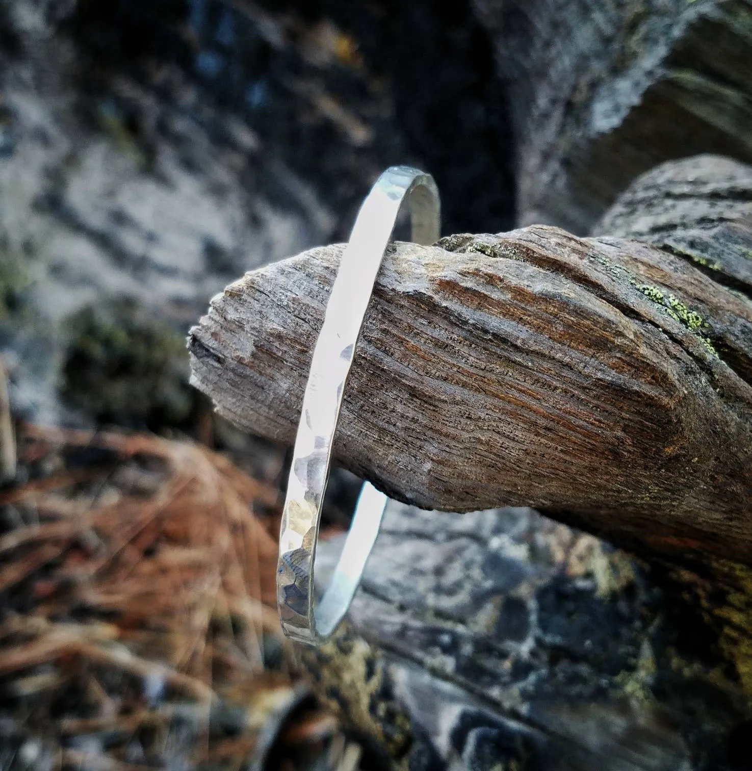 Sterling Silver Hammered Bangle Stacking Bracelet