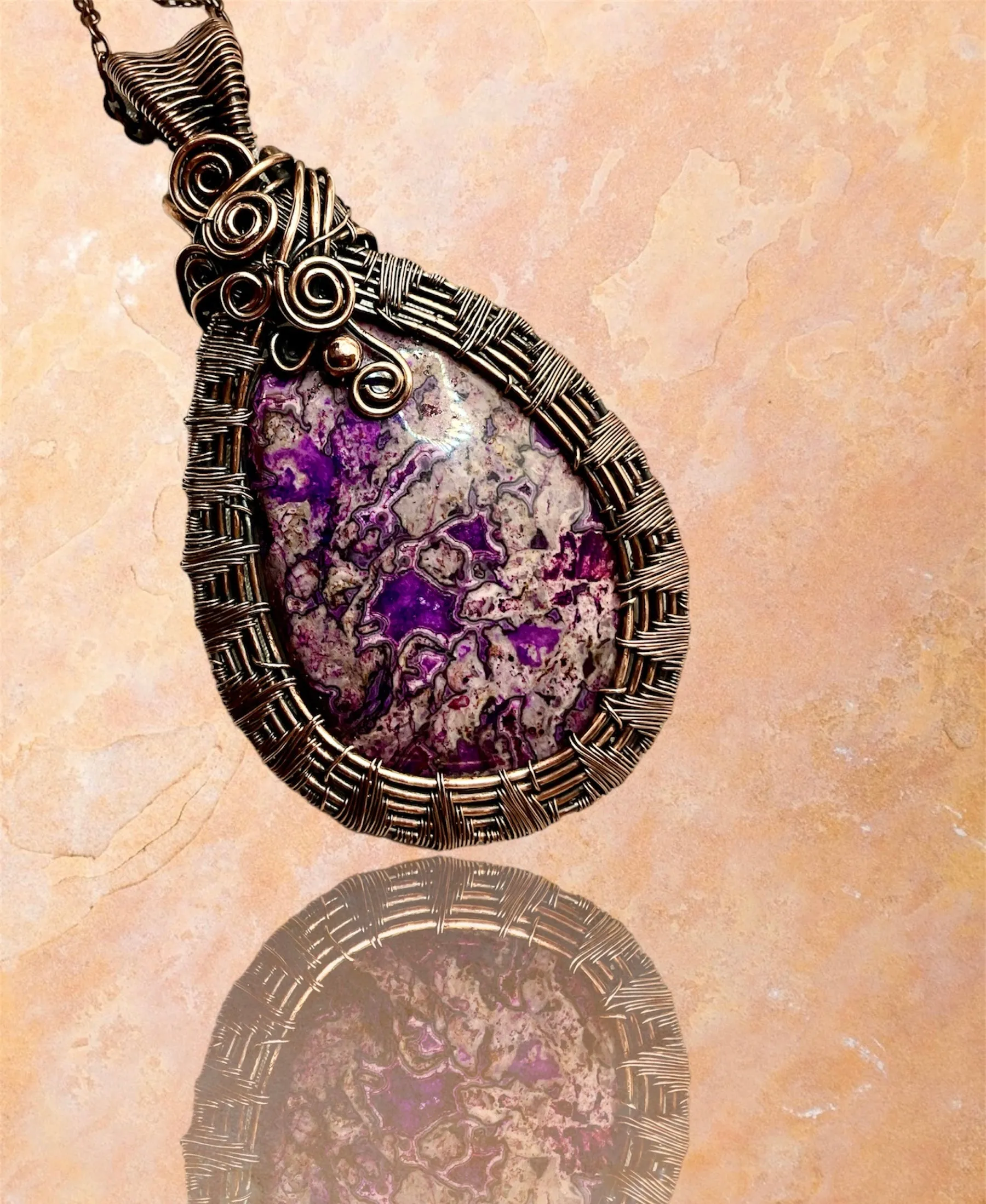 Sugilite Wire Wrapped Pendant