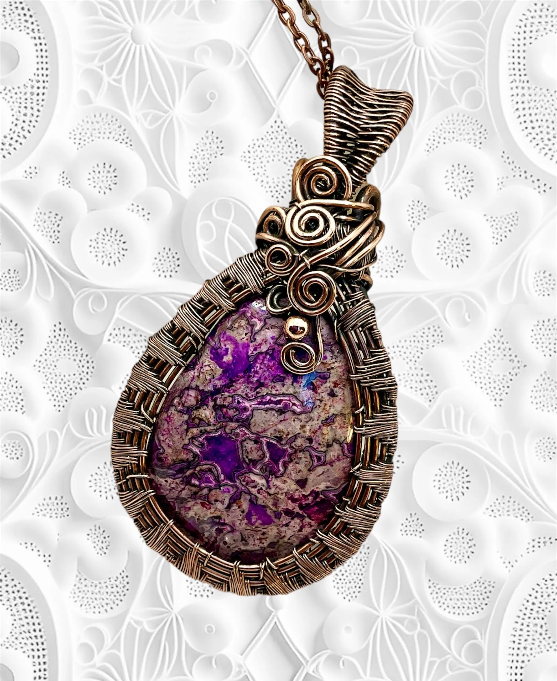 Sugilite Wire Wrapped Pendant