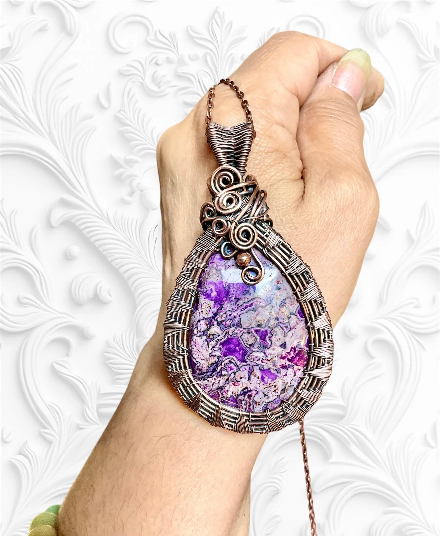 Sugilite Wire Wrapped Pendant