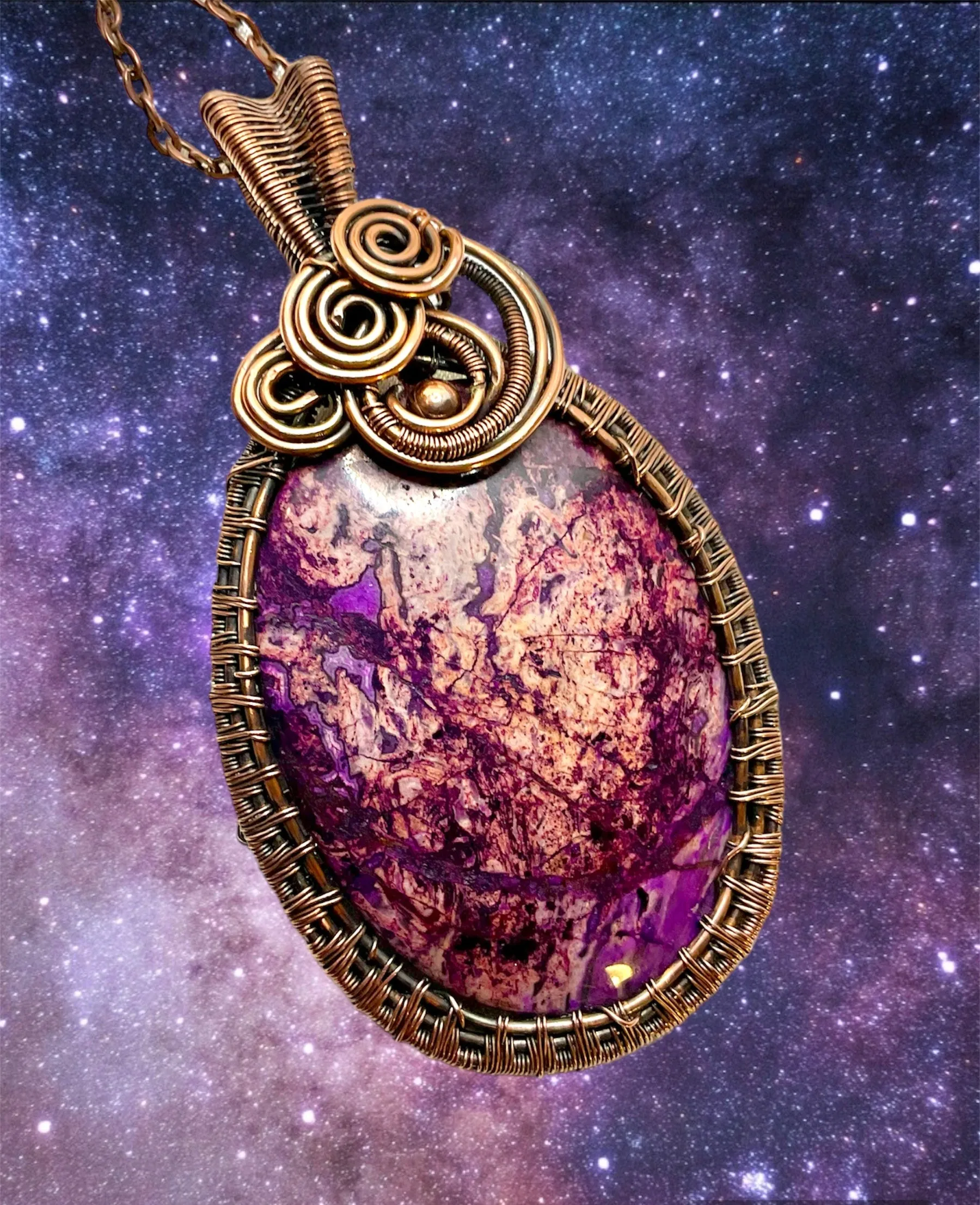 Sugilite Wire Wrapped Pendant