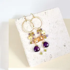 The Ammil Earring - Amethyst & Citrine