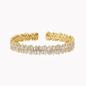 Two Row Large Baguette Diamond Bangle