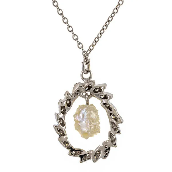 Vintage Pearl & Diamond Pendant