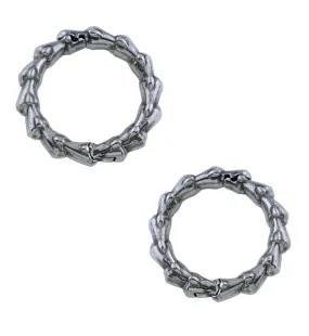 White Brass Circle Of Scales Hinged Ear Weights