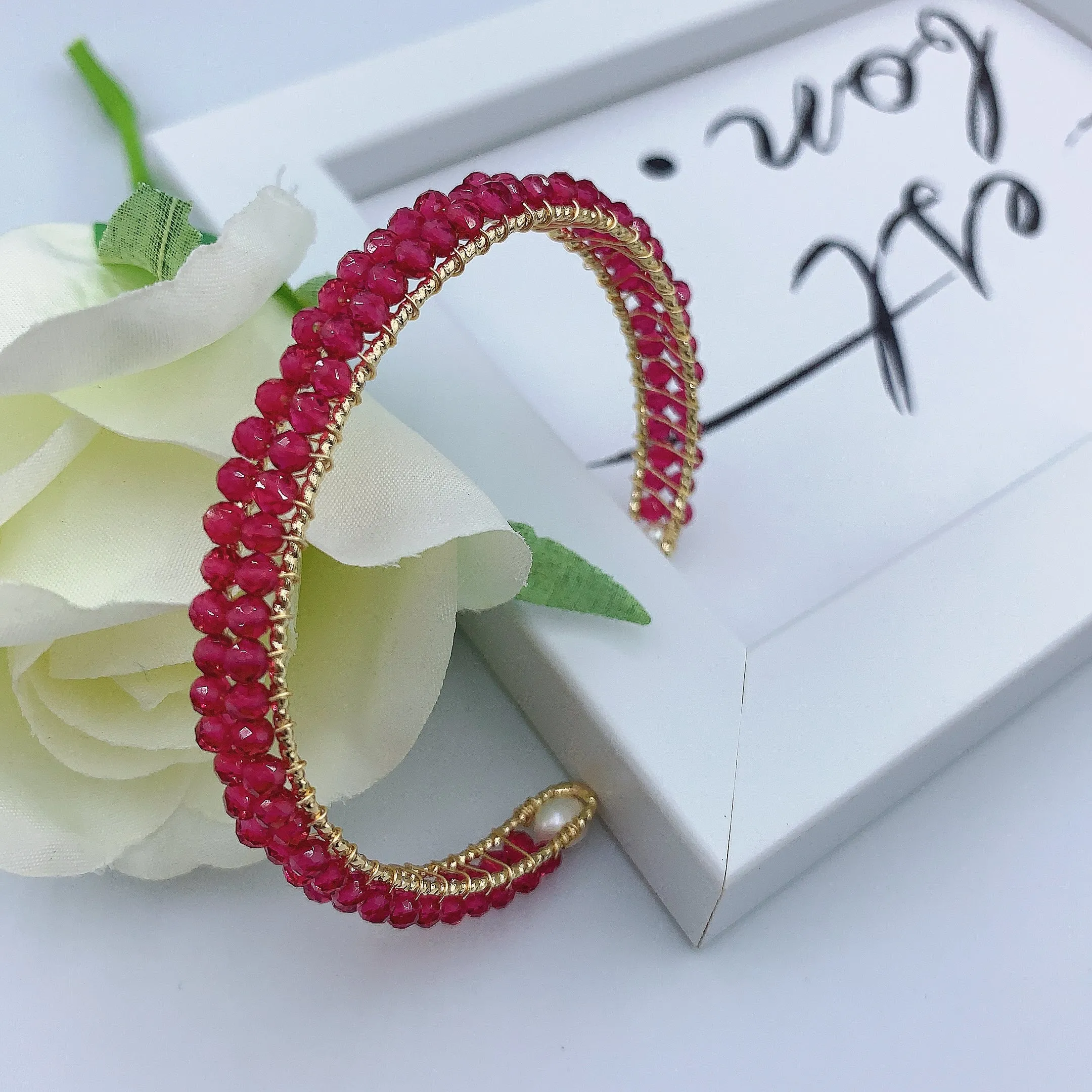 Women's Fashion Beads Gemstone Bangle